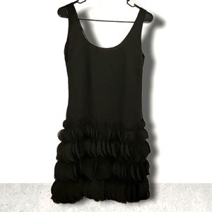 LIQUID Black Sleeveless Rolling Ruffle Dress
